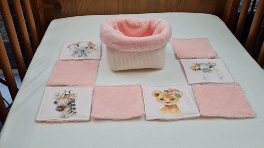 Créez Votre Panier à Lingettes Lavables Pour Bébé | Safari Fille