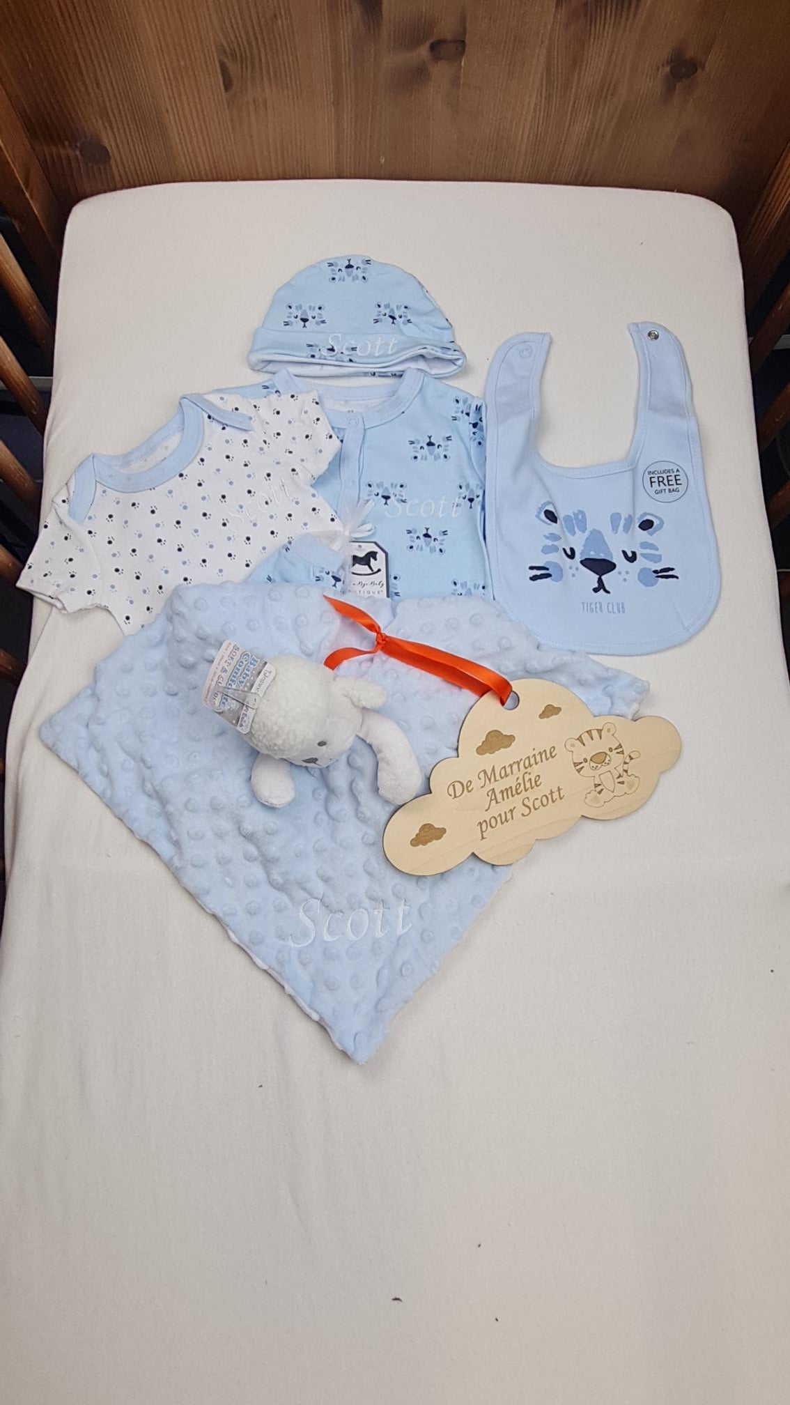 Kit de naissance 6 pièces Tigre Bleu | 3 tailles | A personnaliser
