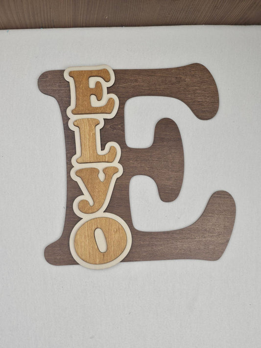 Lettre en Bois 25cm avec Prénom Garçon | Couleur au Choix | A Personnaliser