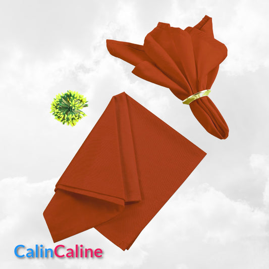 Serviette de Table 46cm x 46cm | Orange | Avec Prénom Brodé