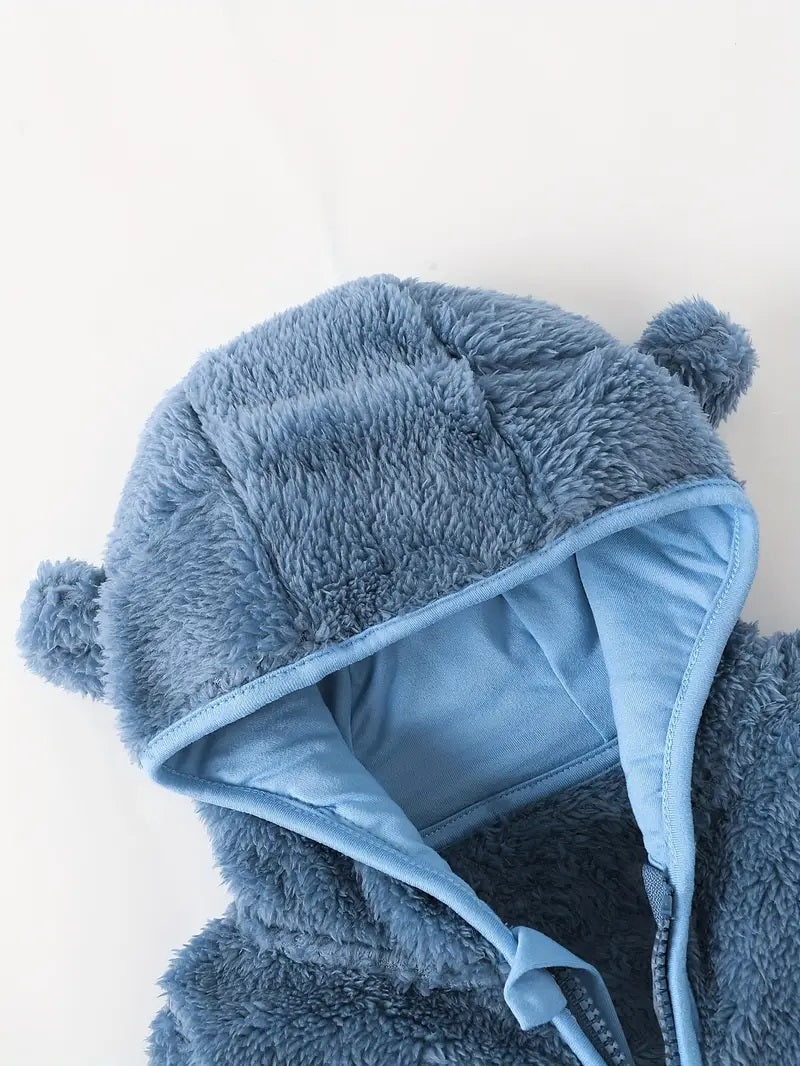 Veste Polaire Enfant -Bleu Jeans- | Message Brodé | De 6mois à 2 ans