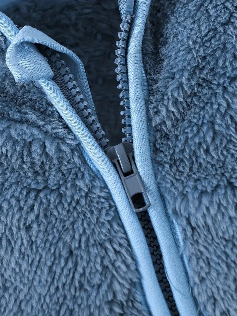 Veste Polaire Enfant -Bleu Jeans- | Message Brodé | De 6mois à 2 ans