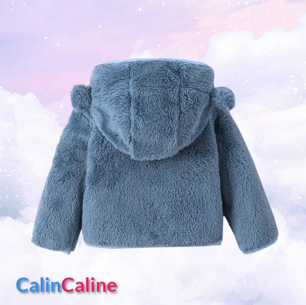 Veste Polaire Enfant -Bleu Jeans- | Message Brodé | De 6mois à 2 ans