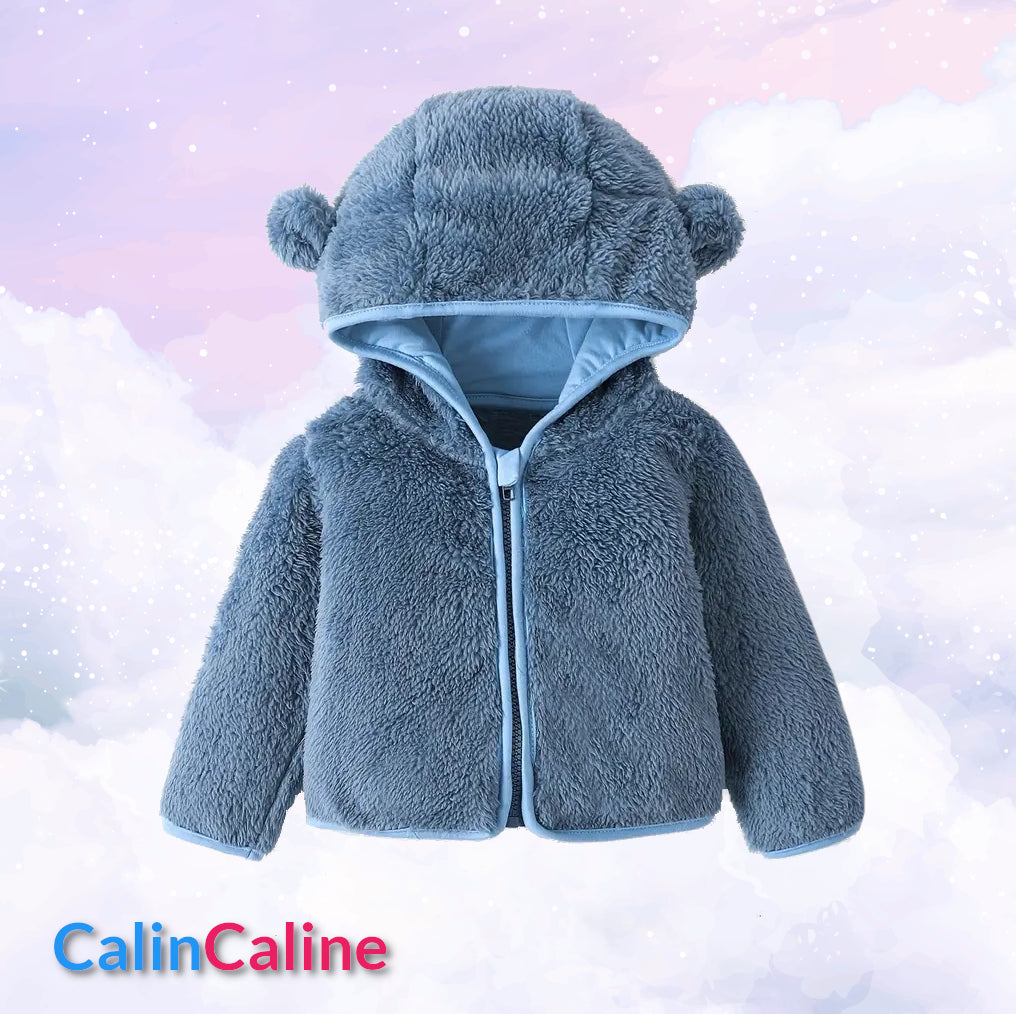 Veste Polaire Enfant -Bleu Jeans- | Message Brodé | De 6mois à 2 ans