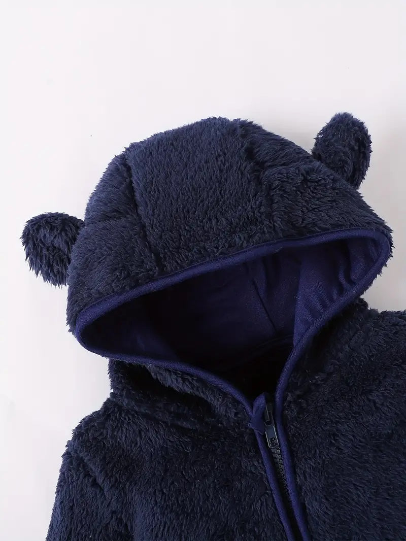 Veste Polaire Enfant -Bleu Marine- | Message Brodé | De 6mois à 2 ans