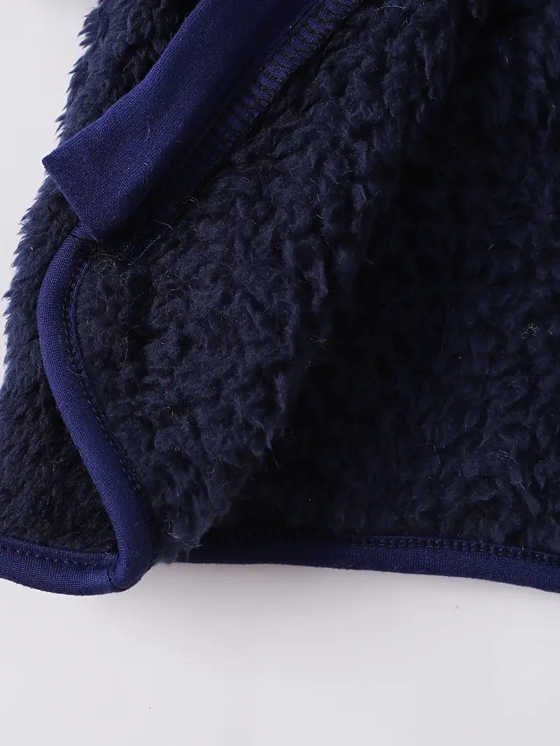 Veste Polaire Enfant -Bleu Marine- | Message Brodé | De 6mois à 2 ans