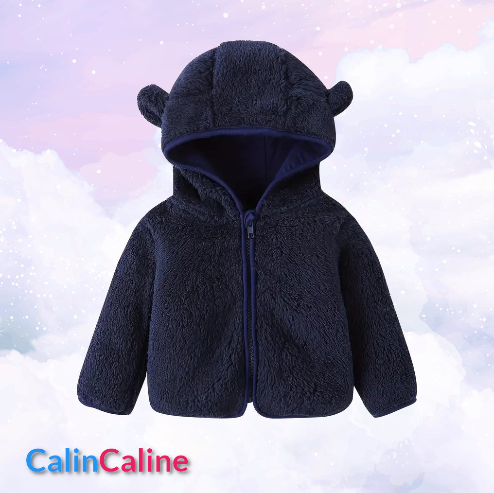 Veste Polaire Enfant -Bleu Marine- | Message Brodé | De 6mois à 2 ans