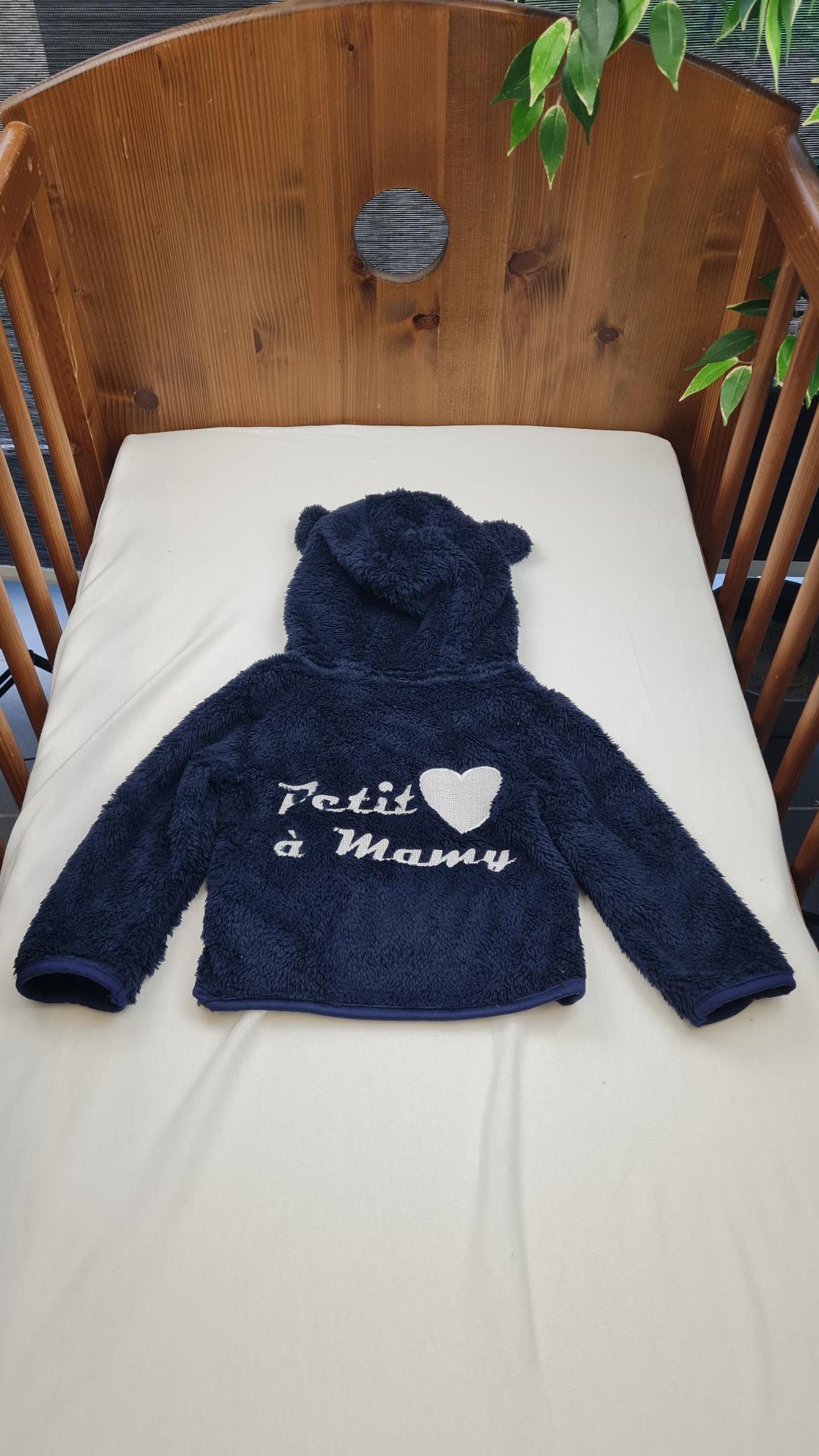 Veste Polaire Enfant -Bleu Marine- | Message Brodé | De 6 à 18 mois - Calincaline.be