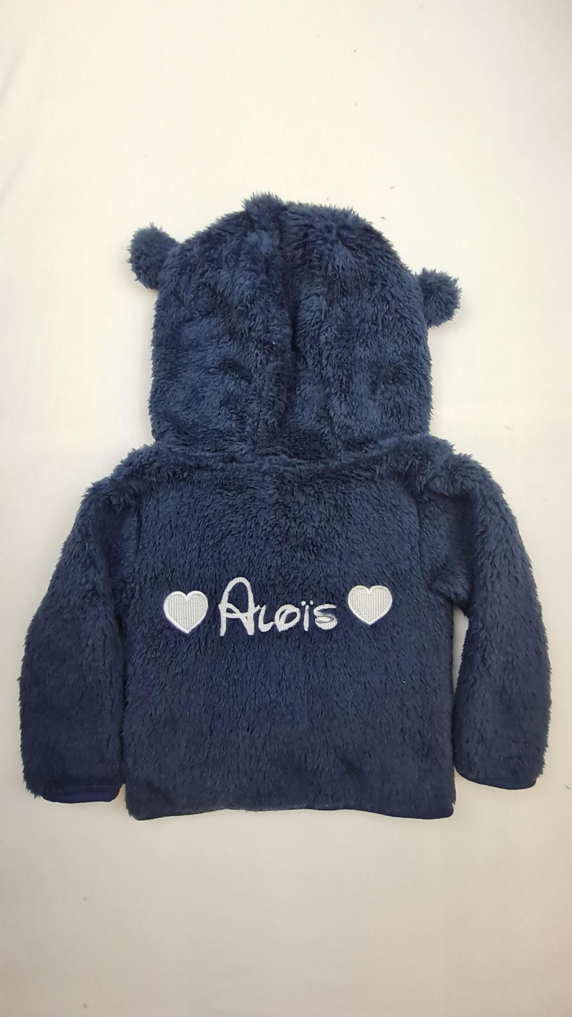 Veste Polaire Enfant -Bleu Marine- | Message Brodé | De 6 à 18 mois - Calincaline.be