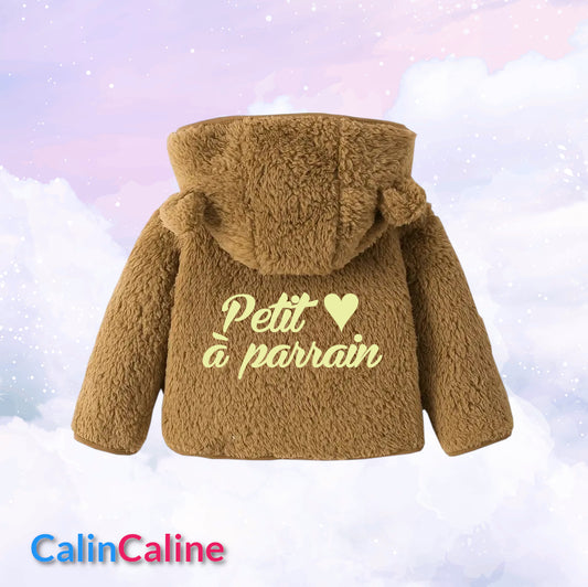 Veste Polaire Enfant -Brun Camel- | Message Brodé | De 6mois à 2 ans