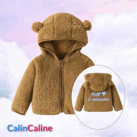 Veste Polaire Enfant -Brun Camel- | Message Brodé | De 6mois à 2 ans