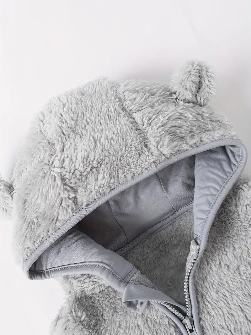 Veste Polaire Enfant -Gris- | Message Brodé | De 6mois à 2 ans