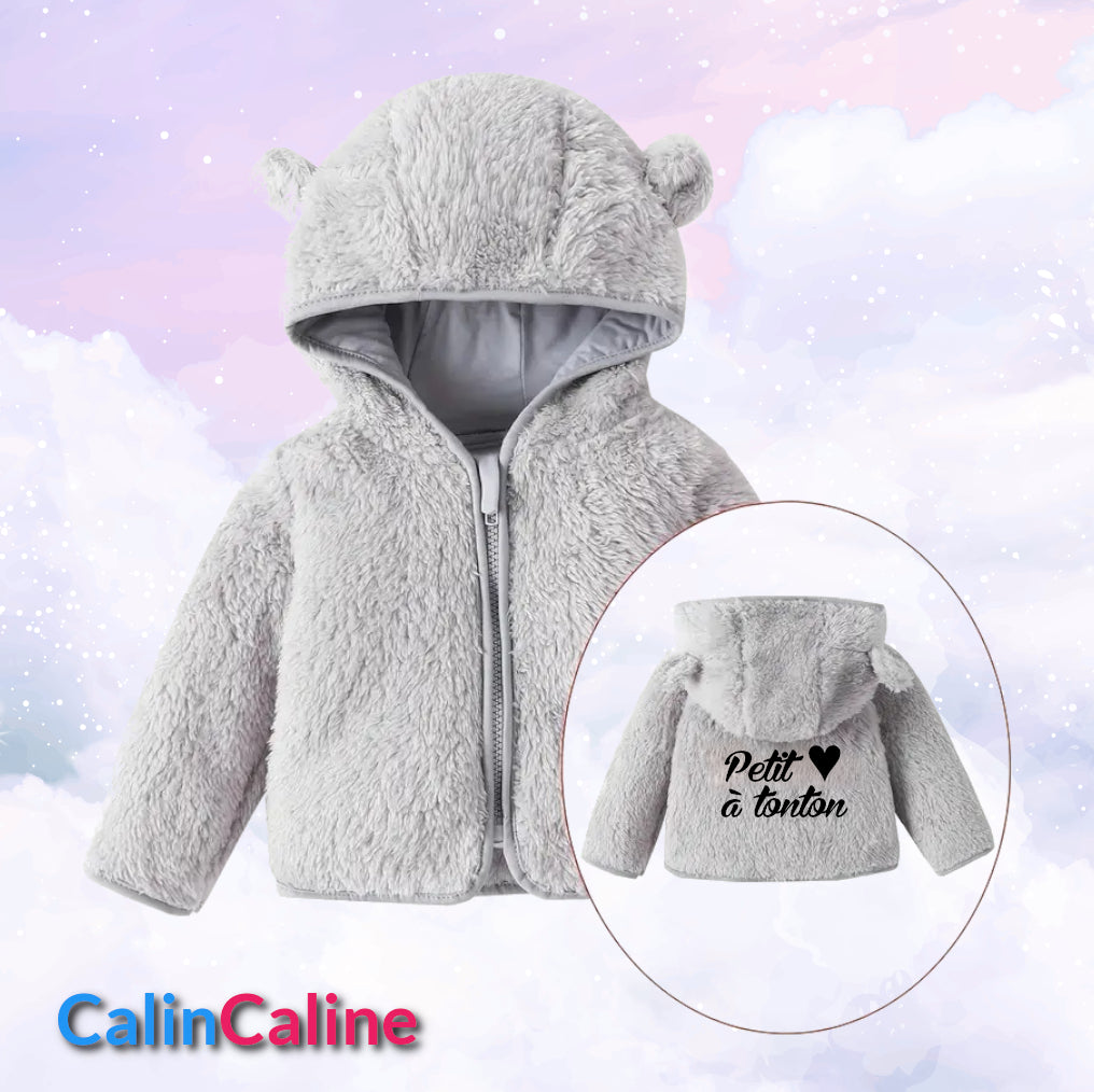 Veste Polaire Enfant -Gris- | Message Brodé | De 6mois à 2 ans