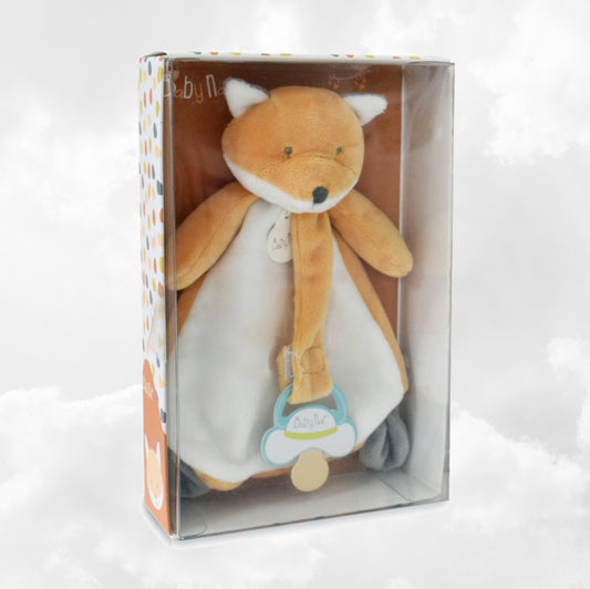 Coffret Doudou & Attache Sucette Renard Personnalisé | BabyNat