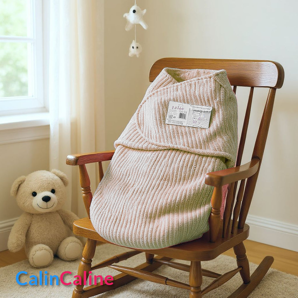 Couverture d'Emmaillotage Bébé | Biscuit | 51cm x 30cm | Avec Prénom Brodé