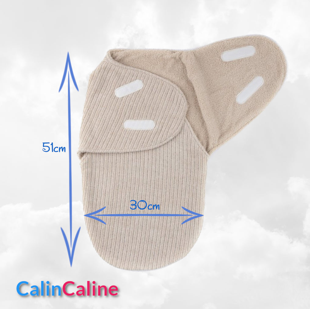 Couverture d'Emmaillotage Bébé | Biscuit | 51cm x 30cm | Avec Prénom Brodé