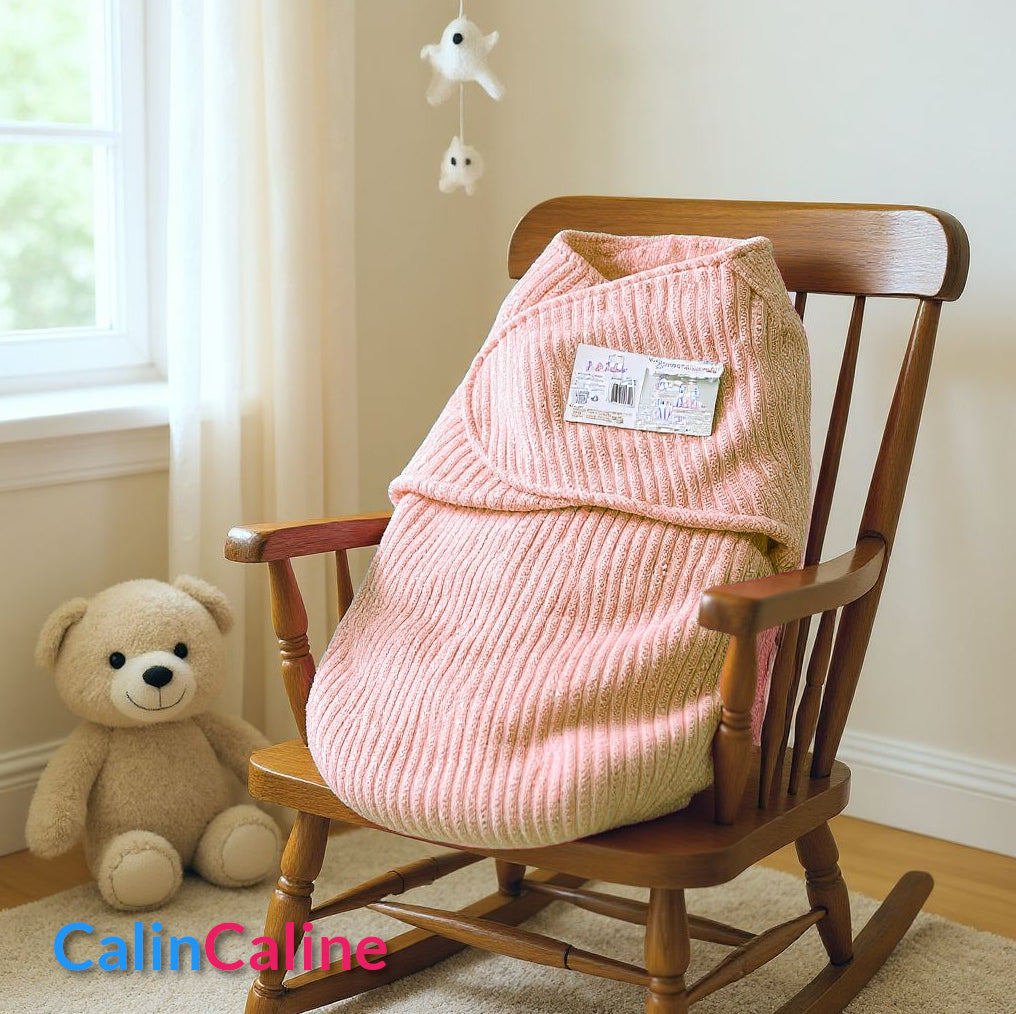 Couverture d'Emmaillotage Bébé | Rose | 51cm x 30cm | Avec Prénom Brodé