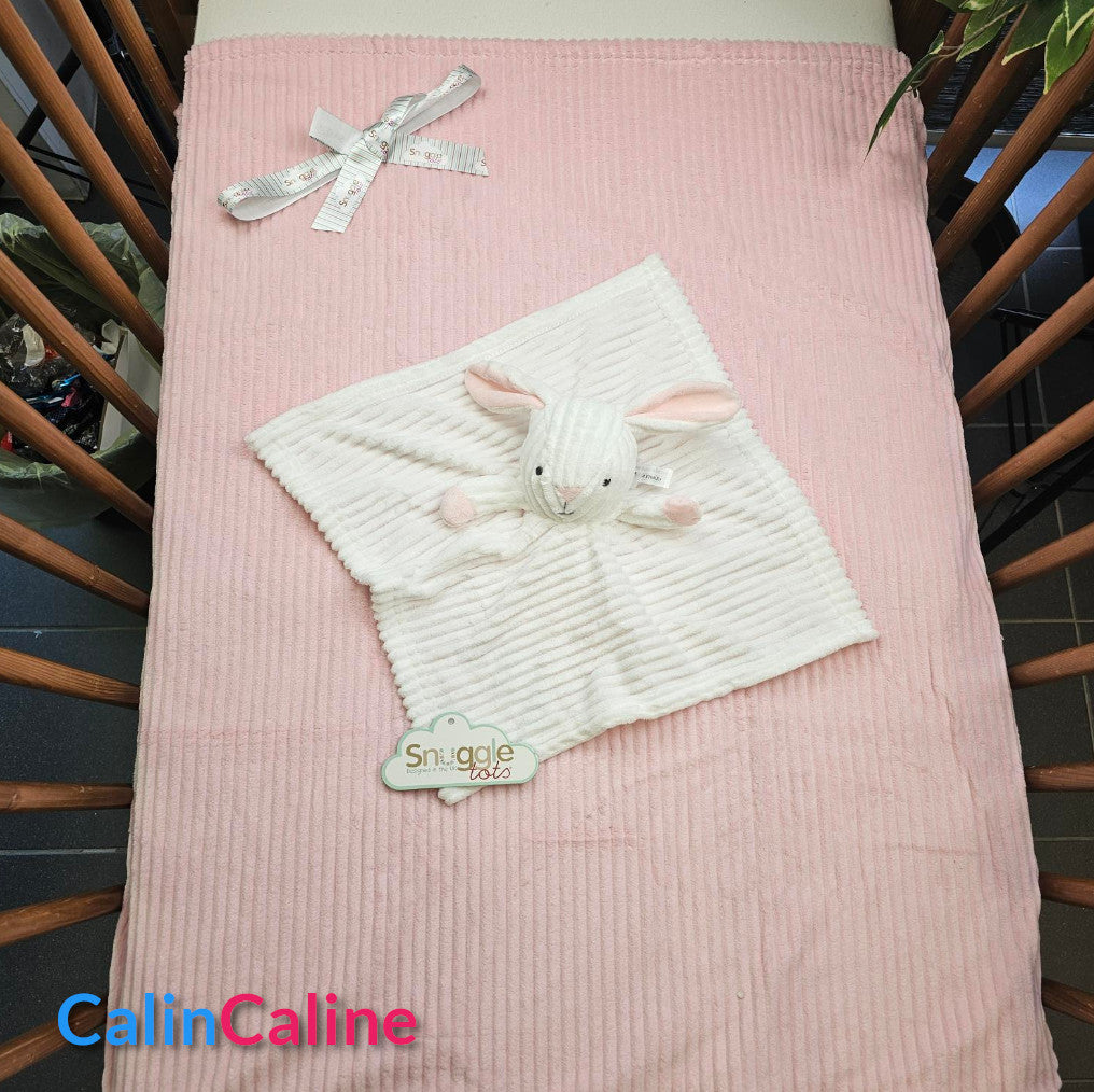 Pack Bébé A Personnaliser | Couverture Eté Rose 75cm x 90cm + Doudou Lapin 35cm | Polyester (Copie) (Copie)