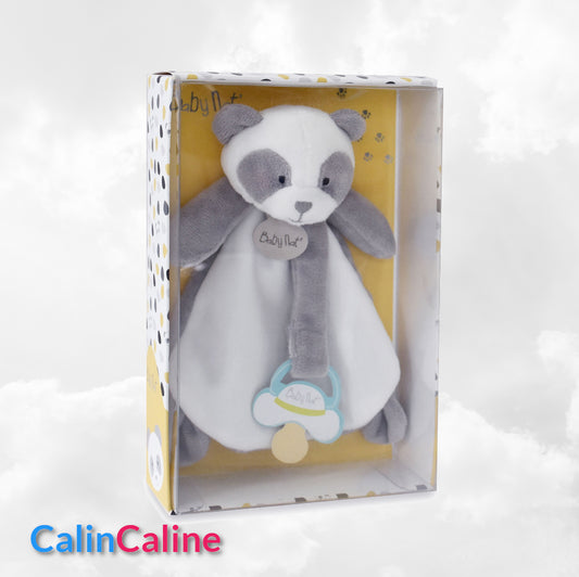 Coffret Doudou & Attache Sucette Panda Personnalisé | BabyNat