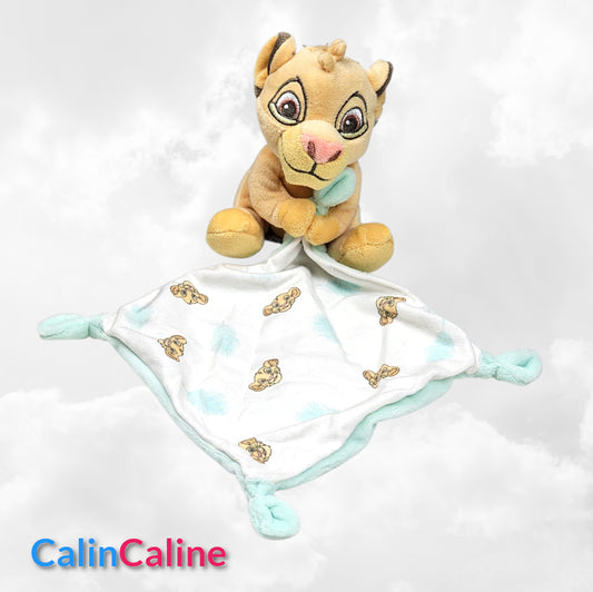 Doudou Peluche Mouchoir Disney Simba 15cm | Prénom Personnalisé