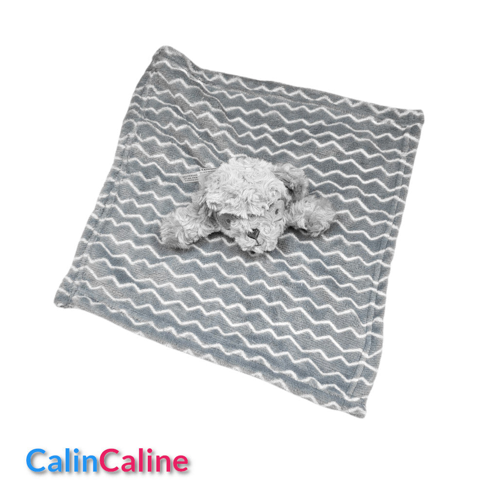 Pack Bébé A Personnaliser | Couverture Eté Grise 75cm x 90cm + Doudou Panda 35cm