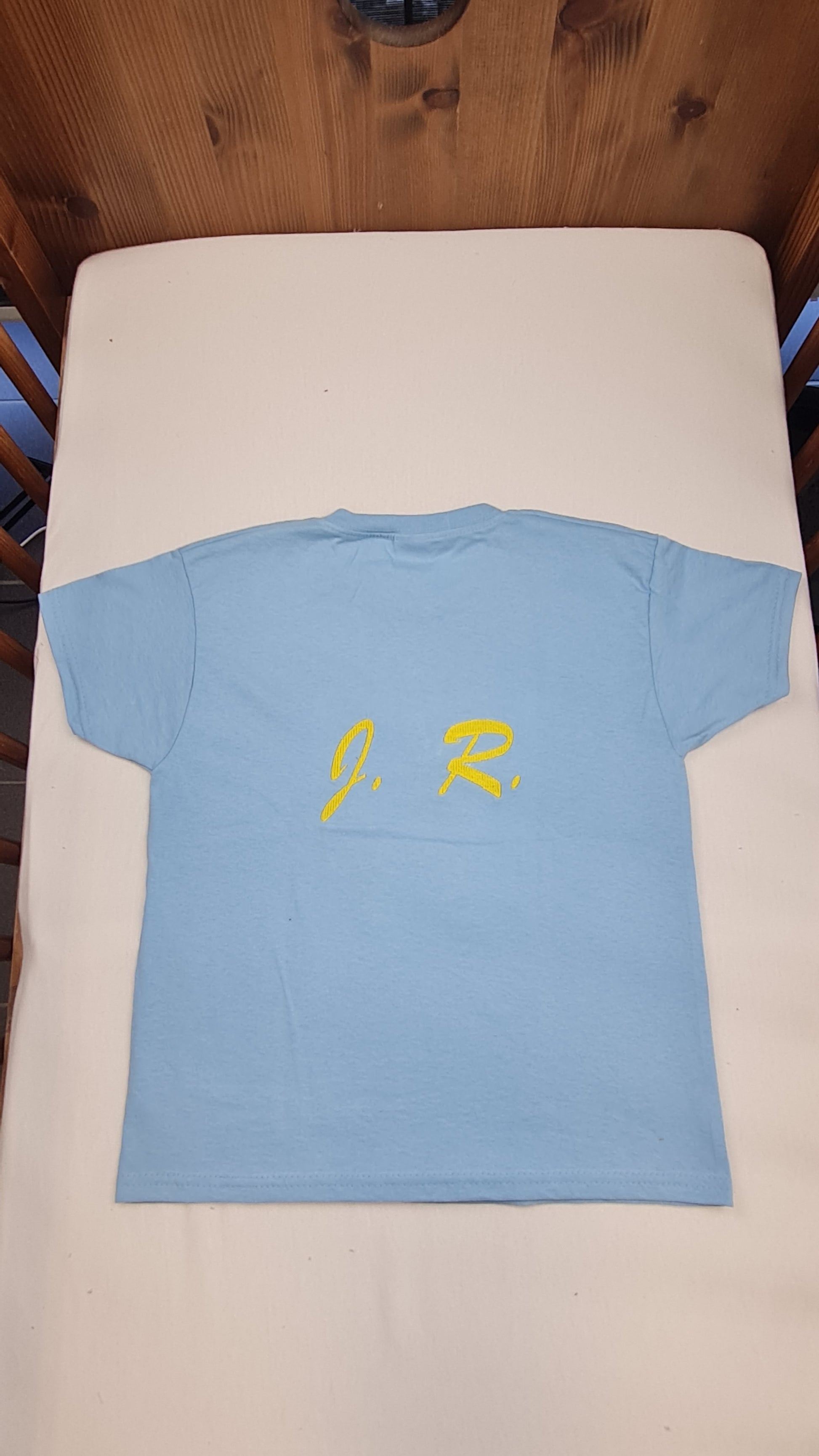 Tshirt Bleu Clair Enfant A Personnaliser | De 3 à 8 ans | Avec Prénom Brodé - Calincaline.be