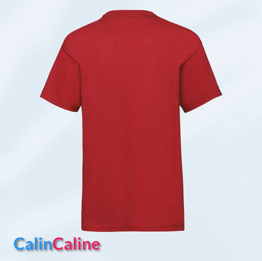 Tshirt Rouge Enfant A Personnaliser | De 3 à 8 ans | Avec Prénom Brodé