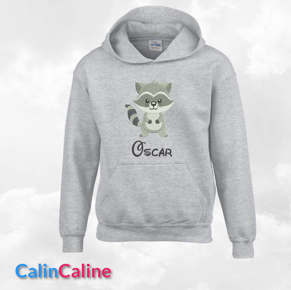 Hoodies Enfant Gris Sport A Capuche | 3-4 ans XS | Broderie Personnalisée