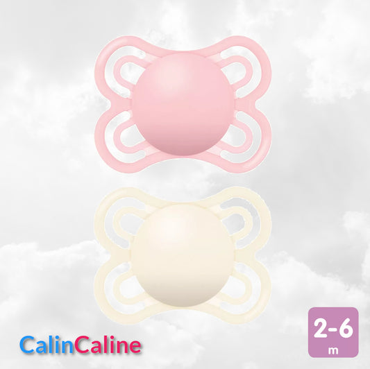 2 Sucettes MAM Perfect personnalisées | 2-6 mois | Rose et Beige