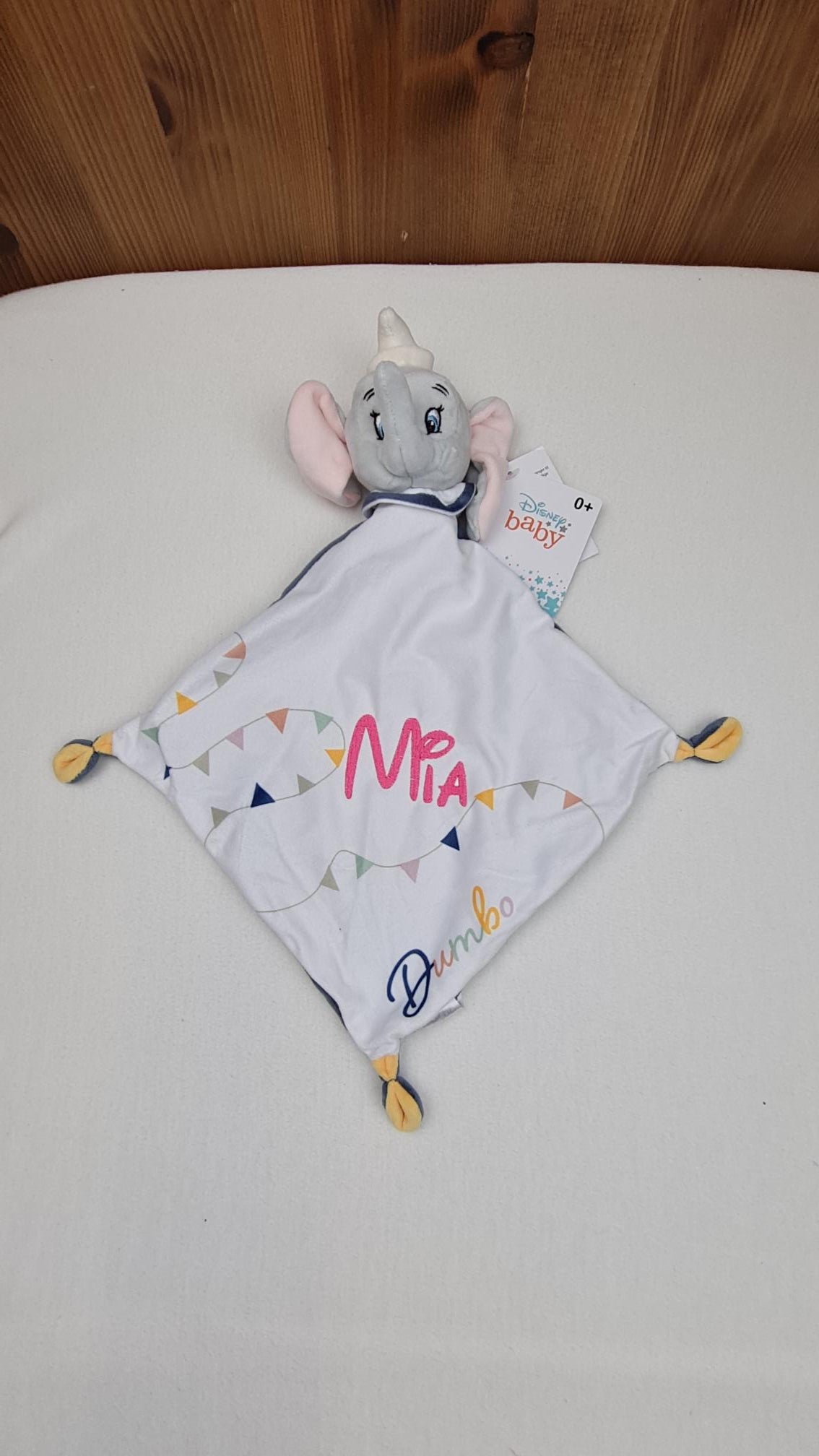 Doudou Disney Bébé Dumbo Cirque | Mouchoir 21cm | A Personnaliser