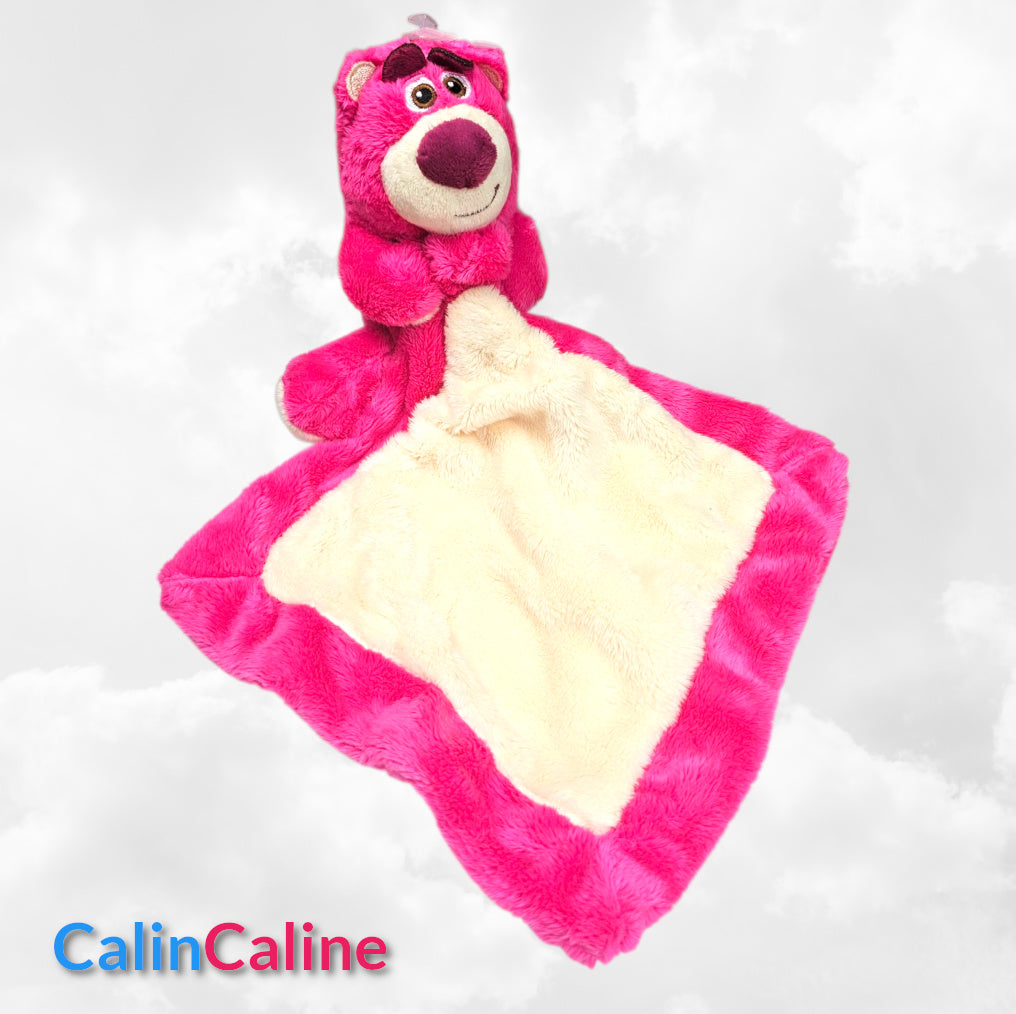 Doudou Mouchoir Disney Lotso L'Ours 20cm | Avec prénom brodé