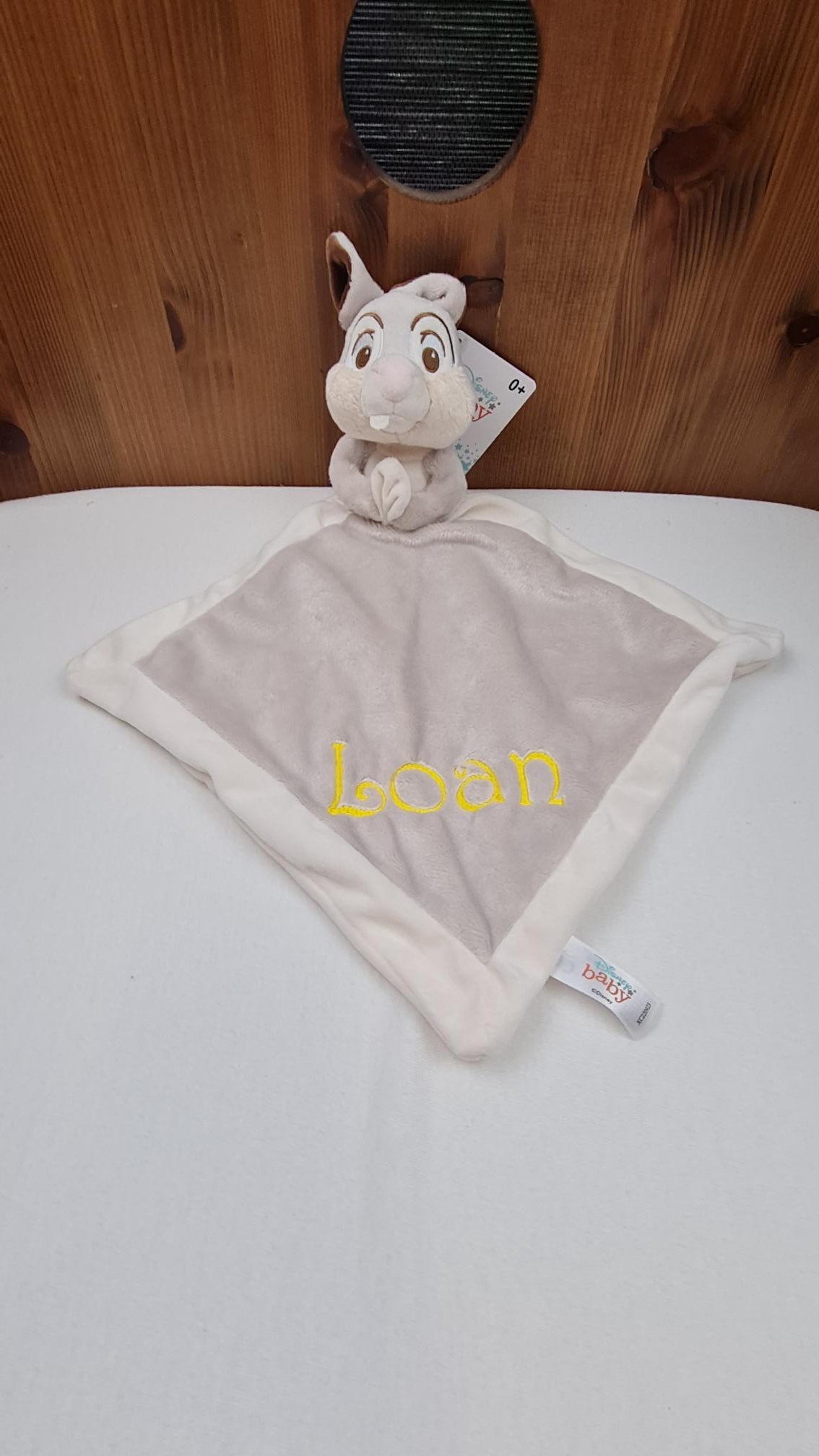 Doudou Mouchoir Disney Panpan Ecru | 40cm | Prénom brodé