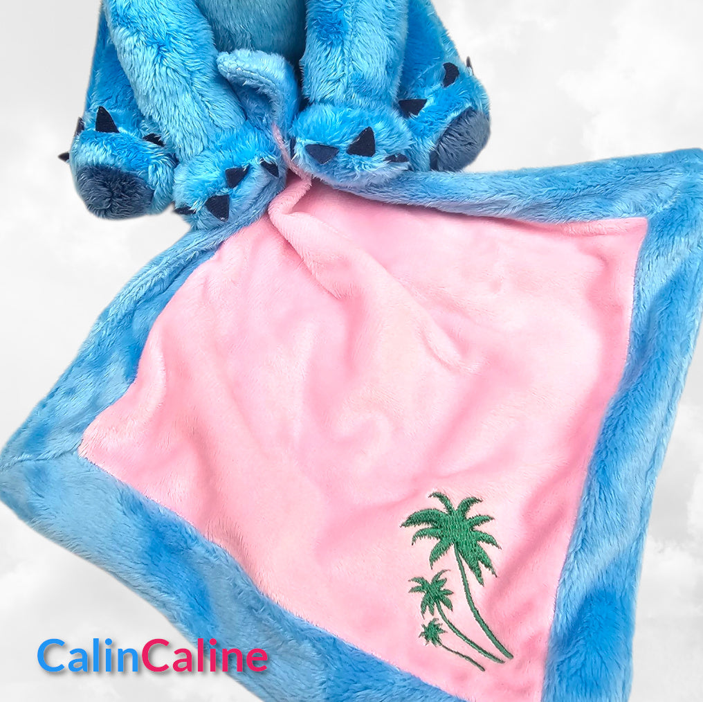Peluche Mouchoir Stitch 25cm Palmier | Avec Prénom Brodé