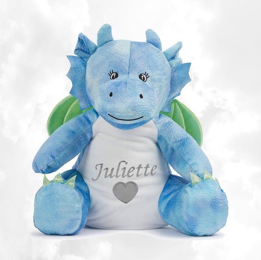 Peluche Mumbles Zippies Brodée | Dragon Bleu | A personnaliser