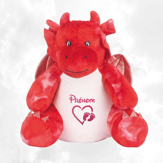 Peluche Mumbles Zippies Brodée | Dragon Rouge | A personnaliser