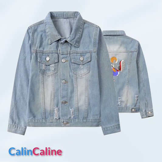 Veste en Jeans Bleu Clair | 2-3 ans | A Personnaliser | Prénom brodé