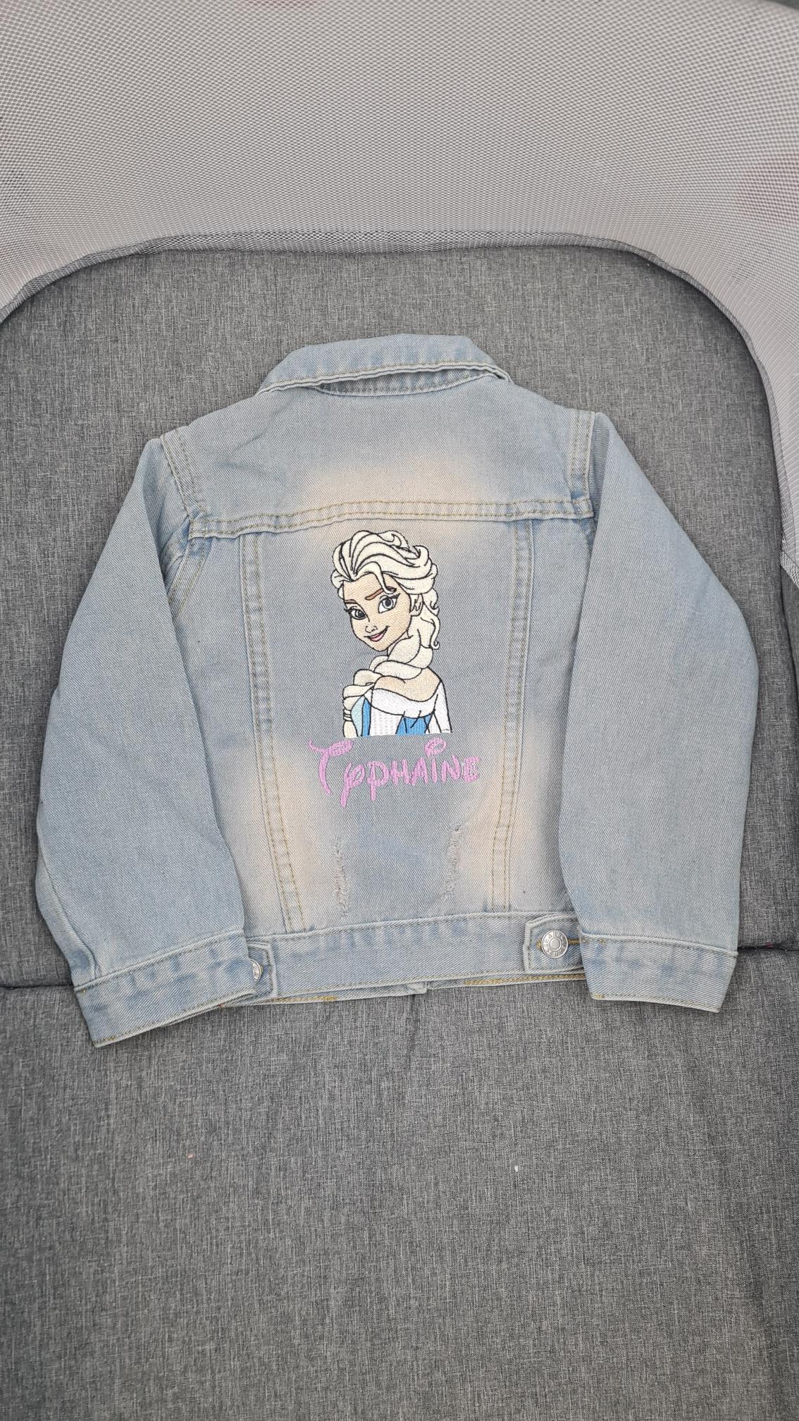 Veste en Jeans Enfant Bleu Clair | 2-3 ans | A Personnaliser | Prénom brodé