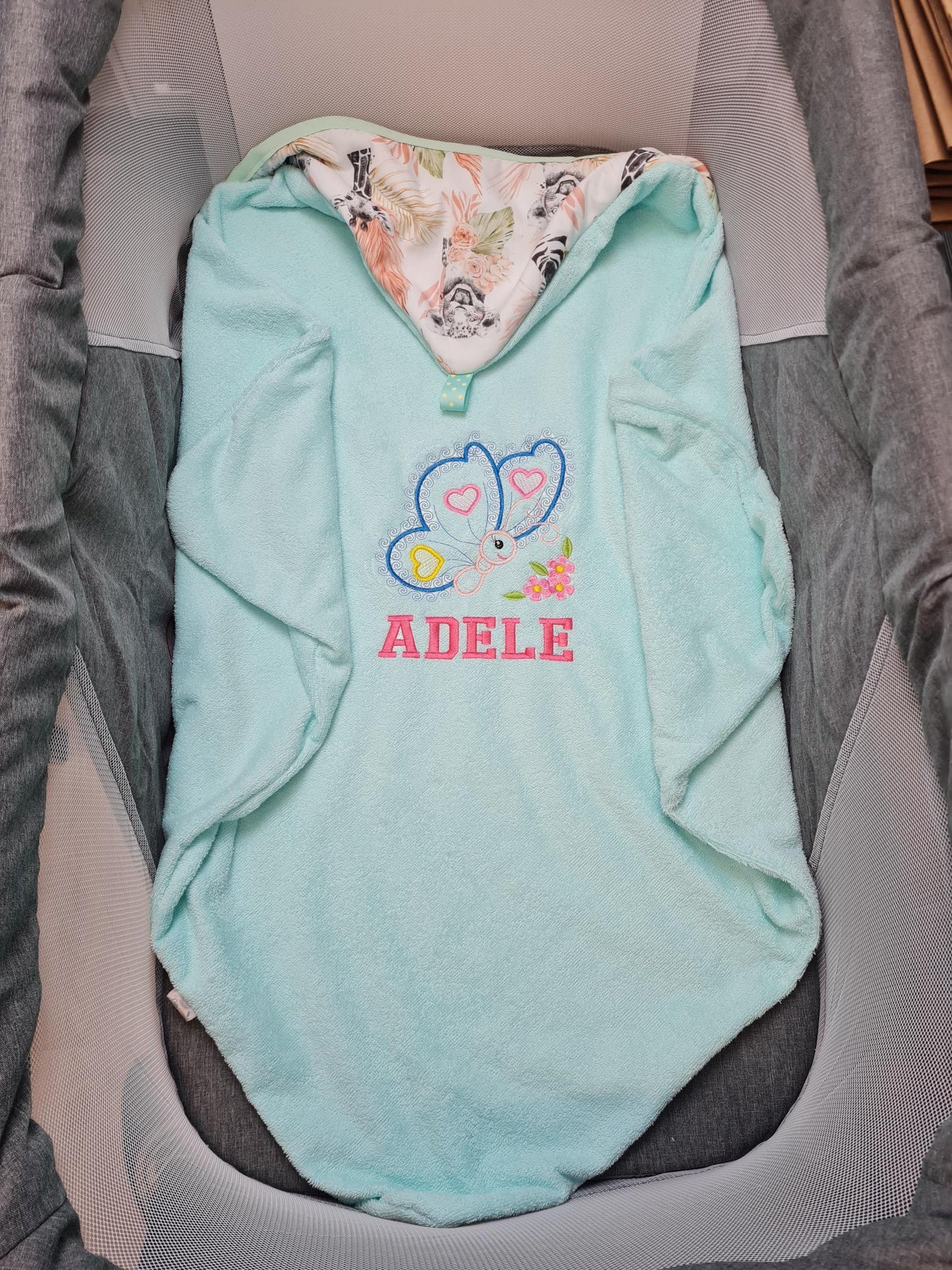 Cape de bain bébé personnalisée 0-3 ans - Fille