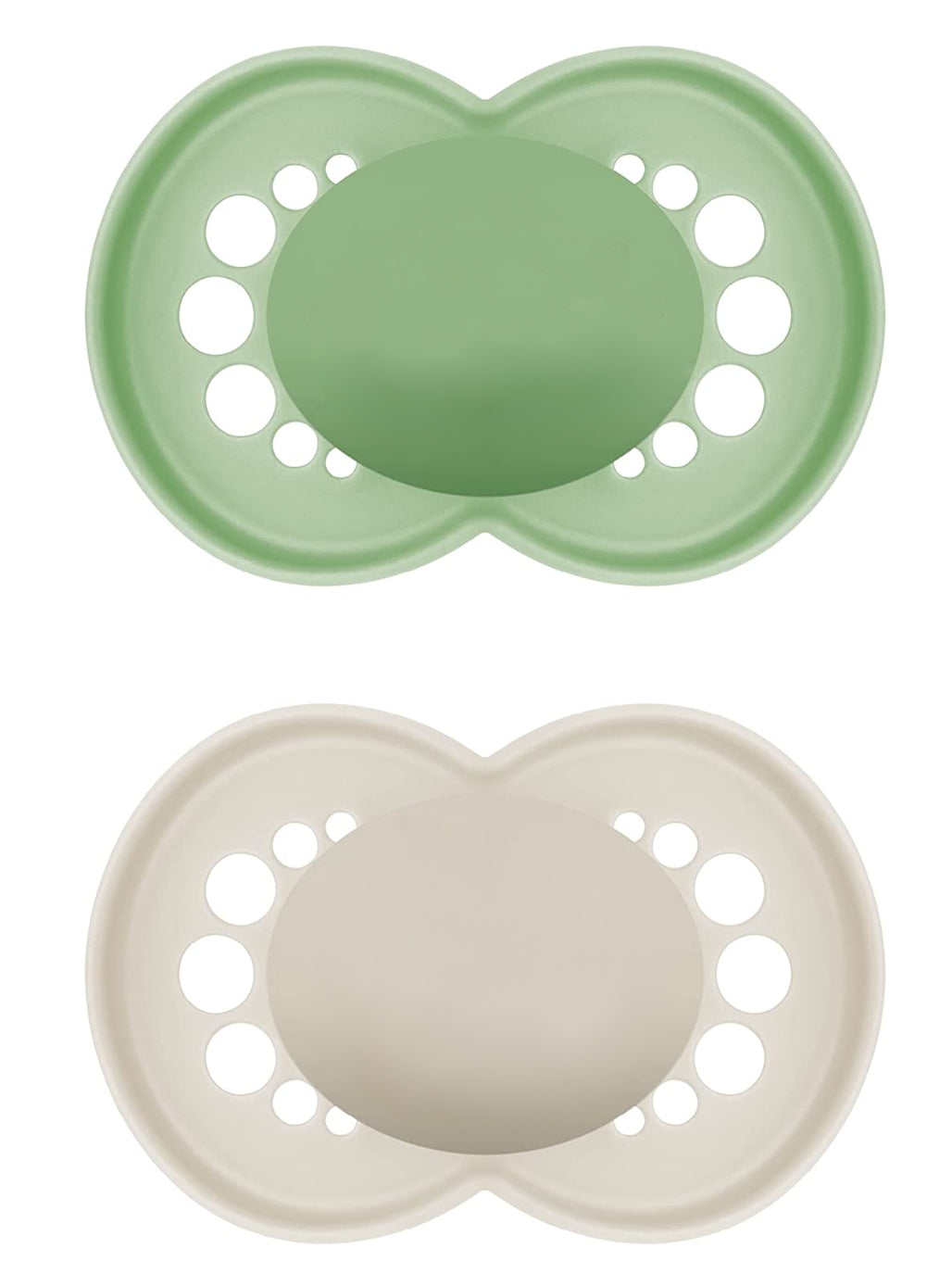 2 Sucettes MAM PURE personnalisées | 6-16 mois | 100% Durable | Vert & Beige