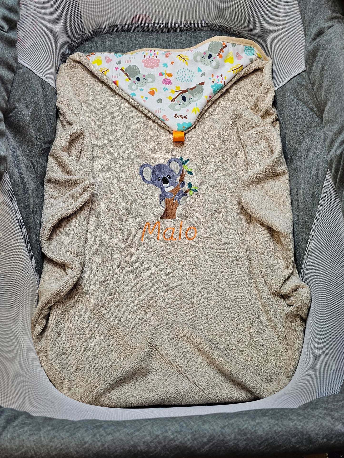 Personalized baby bathing cape 0-3 years - Boy - Calincaline.be