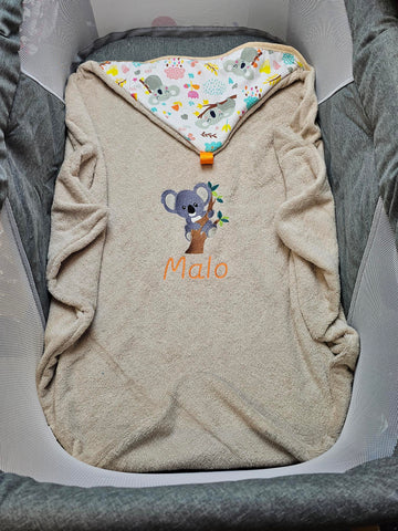 Cape de bain bébé personnalisée 0-3 ans - Garçon - Calincaline.be
