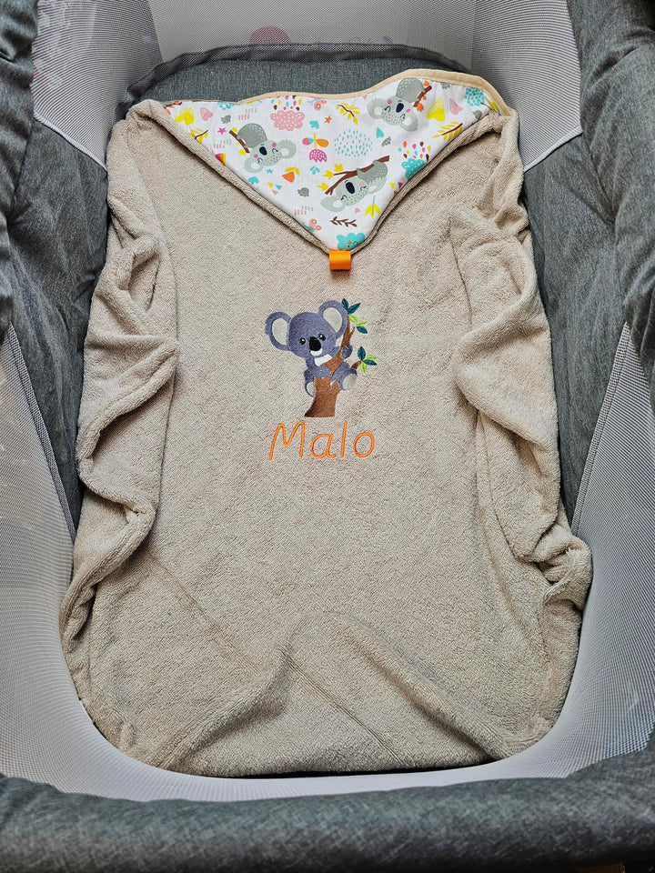 Cape de bain bébé personnalisée 0-3 ans - Garçon - Calincaline.be