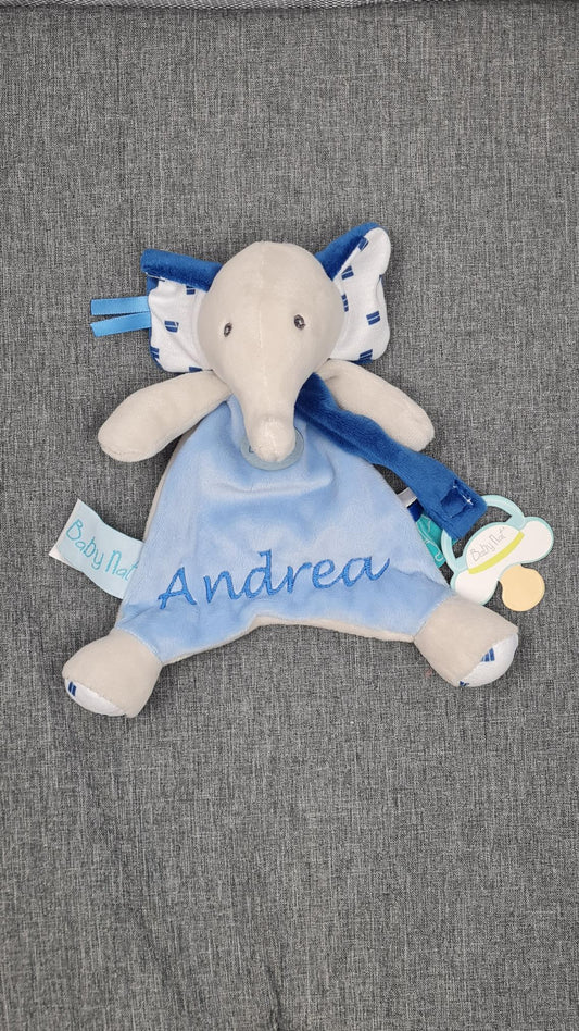 Doudou & Attache Sucette Edgar Personnalisé | BabyNat - Calincaline.be