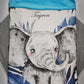 Couverture Plaid Bébé Eléphant Bleu | 70cm x 95cm | Couleur minky au choix