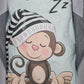 Couverture Plaid Bébé Singe Dodo | 70cm x 95cm | Couleur minky au choix