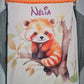 Couverture Plaid Panda Roux | 70cm x 95cm | Couleur minky au choix