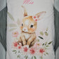 Couverture Plaid Bébé Lapin Fleuri | 70cm x 95cm | Couleur minky au choix - Calincaline.be