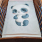 Couverture Plaid Bébé Panda Gris | 70cm x 95cm | Couleur minky au choix