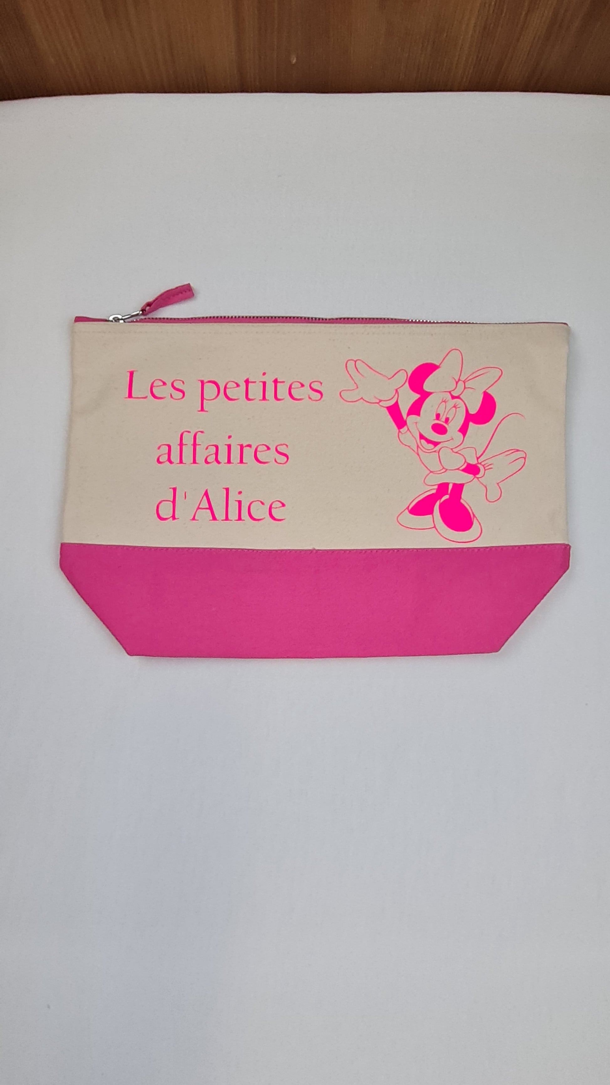 Trousse de toilette fille personnalisée 3L et 5L | Rose et Beige - Calincaline.be
