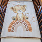Couverture Plaid Bébé Lion | 70cm x 95cm | Couleur minky au choix